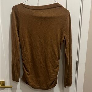 Theory Chestnut Cashmere Women's Sweater with side ruching